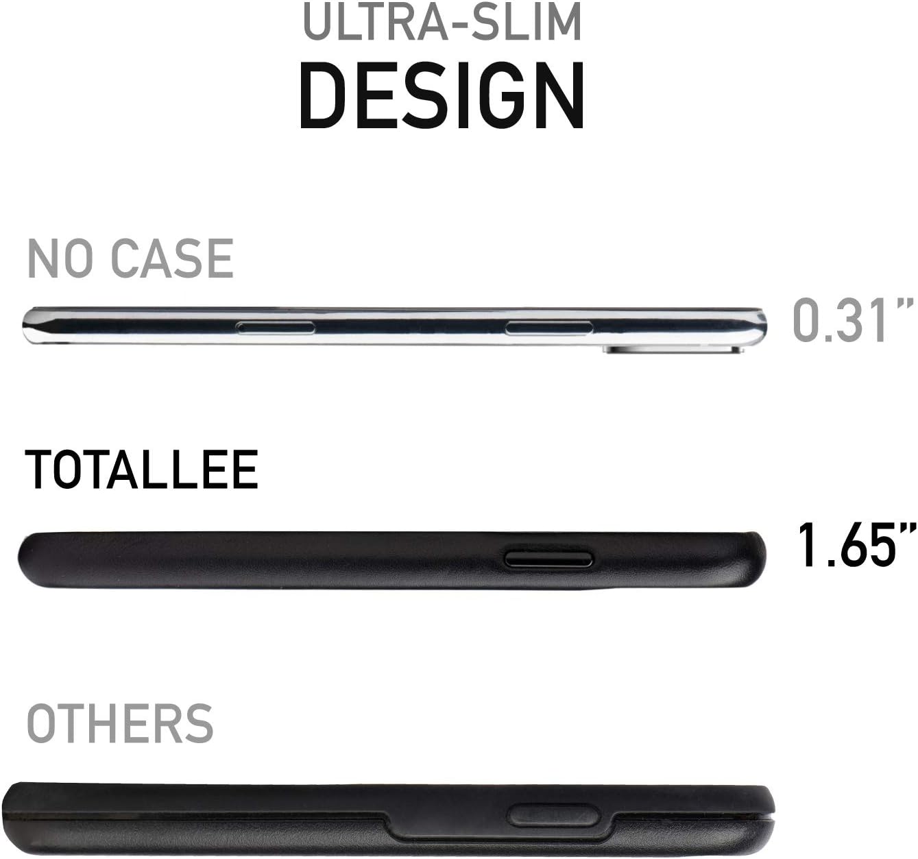 Amazon Com Totallee Iphone 11 Leather Case Slim Thin Full Genuine Leather Premium Cover For Apple Iphone 11 Black Leather Cell Phones Accessories