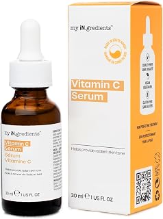 Masque Bar My Ingredients 100% Pure Vitamin C Face Serum - Fades Age Spots, Pore Refining, Wrinkle Repair, Dark Circle Reduction, Even Skin Tone, Mineral Oil & Cruelty-Free, Korean Skincare - 1Fl oz