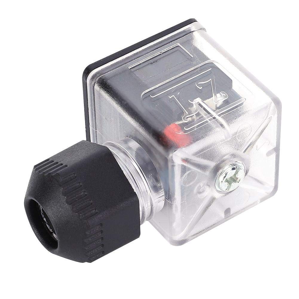 Spina Bobina Solenoide 5 Pezzi, Presa Connettore Bobina Solenoide Impermeabile Antipolvere Trasparente con Luce CC Senza Cavo per Elettrovalvola(12V)