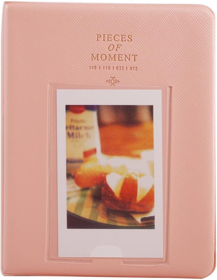 Helloween 64 Pockets Mini Photo Album for Fujifilm Instax Mini 7s 8 8+ 9 25 26 50s 70 90 Instant Camera & Name Card (Pink)