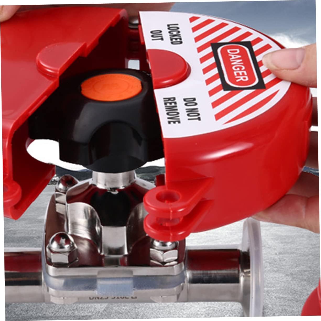Mobestech Gate Valve Locking Device Safety Lock Disc for Industrial Gas Water Valve Lockout 3.54X3.14X1.57 Inch Impact Resistant Locking Device