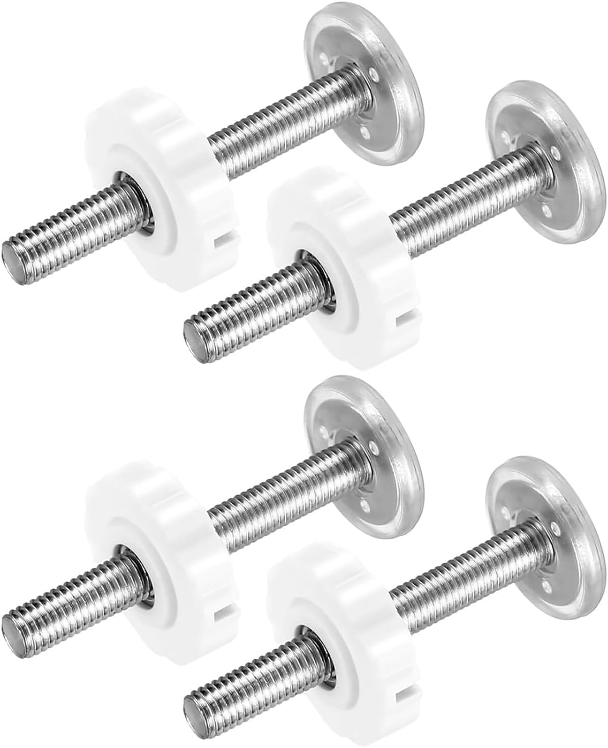 4 Stair Gate Screws + 4 Baby Gate Wall Protector, Pressure Mounted Baby Gate Threaded Spindle Rods, Dog Safety Gate Wall Protector for Stair Gate Extension(White)