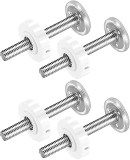 4 Stair Gate Screws + 4 Baby Gate Wall Protector, Pressure Mounted Baby Gate Threaded Spindle Rods, Dog Safety Gate Wall Protector for Stair Gate Extension(White)