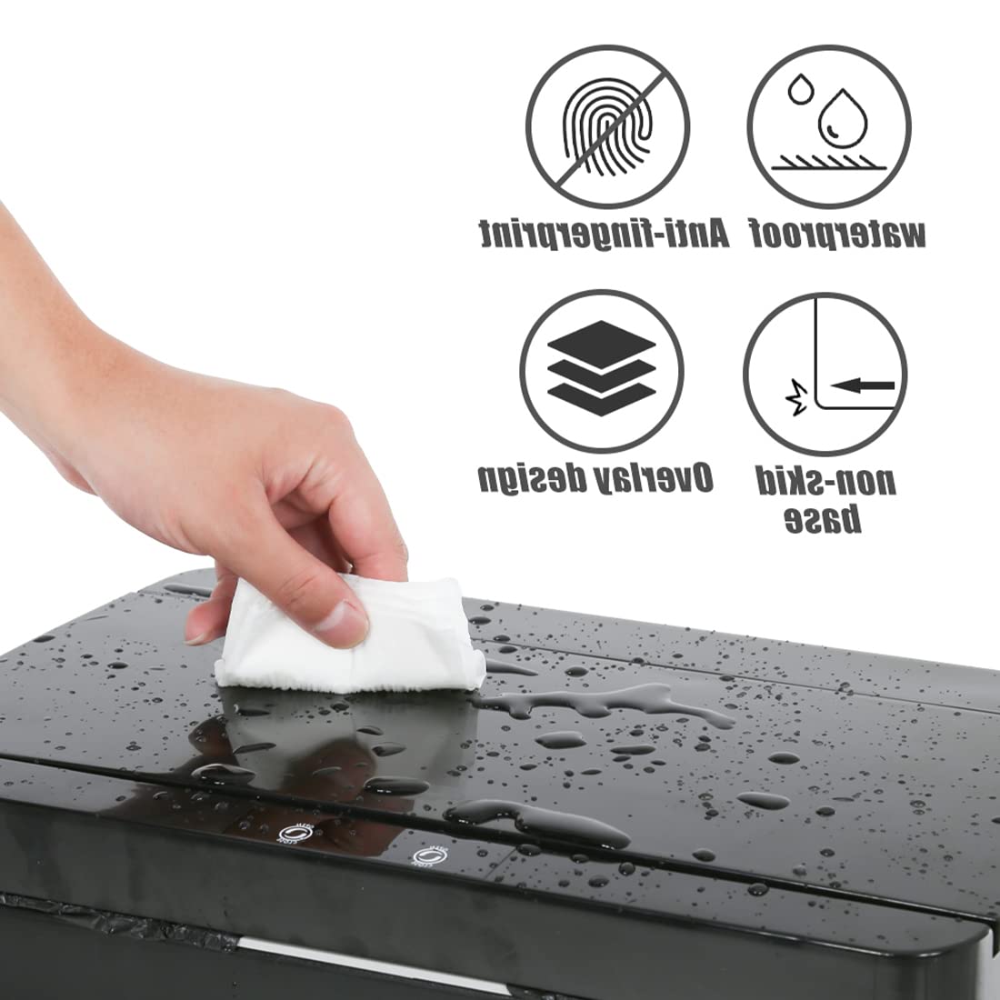 Kitchen Trash Can,13 Gallon Trash 50 Liter Can Automatic Touch Free High-Capacity Garbage Can with Lid for Bedroom Bathroom Home Office, Black