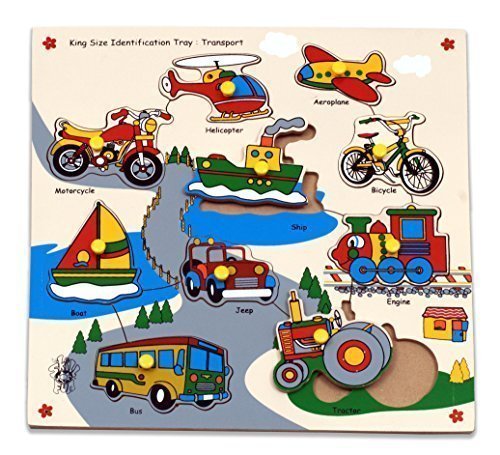 Skillofun Kingsize Identification Transport Tray Puzzle, | Eco-Friendly Wooden Puzzle with Knobs, Non-Toxic Material Enhances Child Learnin, Interactive Play Tray, Multi-Color Engaging Toy (B009GCRTZW) Amazon Price History, Amazon Price Tracker
