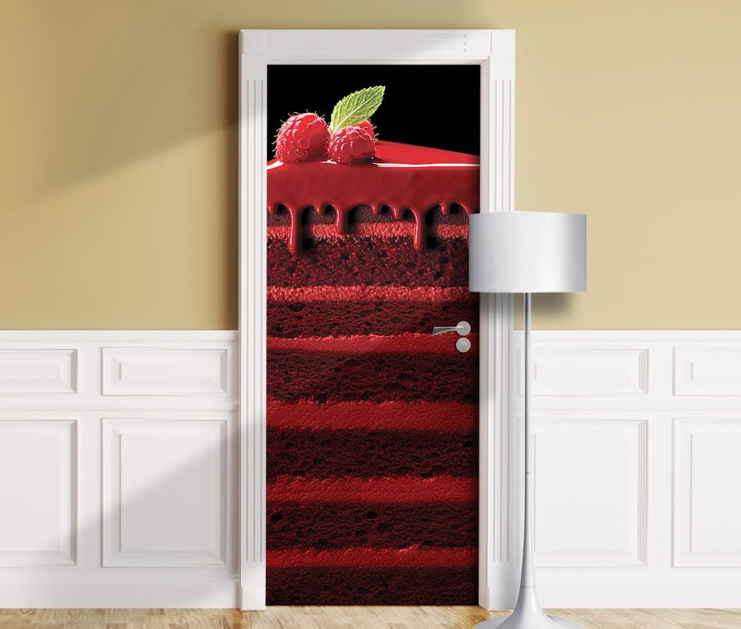Cake Door Mural. Single Piece Sticker, Decal. Wrap, Cover. Peel and Stick, Self-Adhesive, Removable (30"x80", Variant 1)
