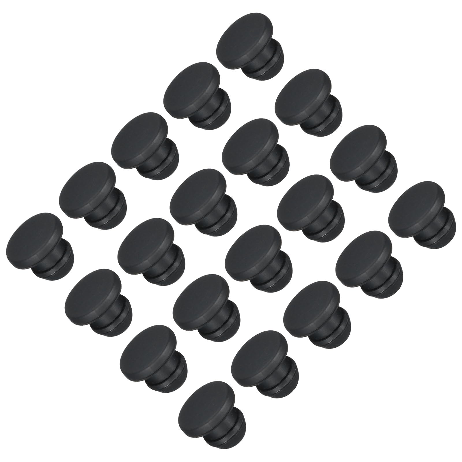 TOP-VIGOR 30Pcs Silicone Snap in Locking Hole Plugs, 5.5mm Diameter Hole Stoppers, Rubber Panel Seal Cover Flush Type Panel Round for Kitchen Rubber Bulkheads Waterproof Sealing Plugs, Black โ image 1