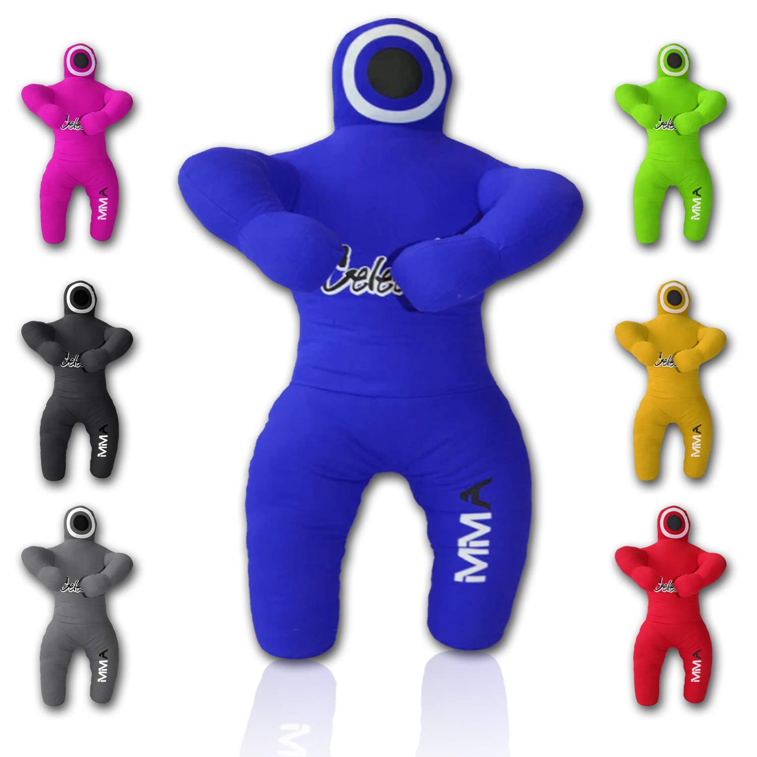 Celebrita MMA Grappling Dummy - Judo Punching Bag, MMA BJJ Jiu Jitsu Sitting Position Hands Front (Black, Unfilled)