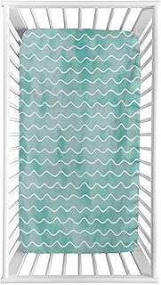 Nautical Fitted Crib Sheet,Soft Pastel Colored Ocean Sea Waves Pattern Summer Vibes Inspired Graphic Microfiber Silky Soft Toddler Mattress Sheet Fitted,28