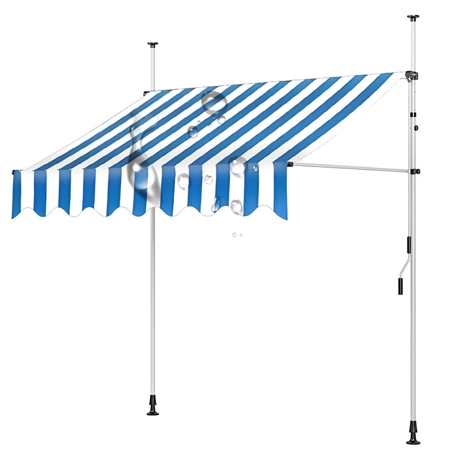 Auvent de terrasse rétractable manuel de 3m sans perçage pour extérieur
