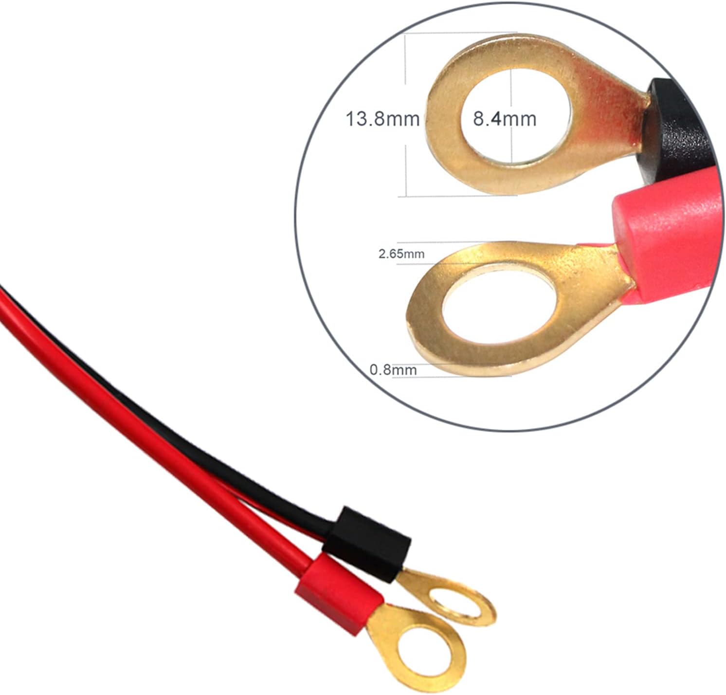 Male Cigarette Lighter Plug to Eyelet Terminals 12v 10FT - 12v Cigarette Lighter Male Plug Extension Cable with Battery Eyelet Terminal Connector 16awg Heavy Duty Power Supply Cord for Power Inverter