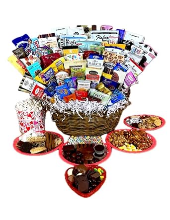 Valentine Day Chocolate Cookie Candy & Snack Gift Basket Hand-Crafted by 60 Piece $249.99