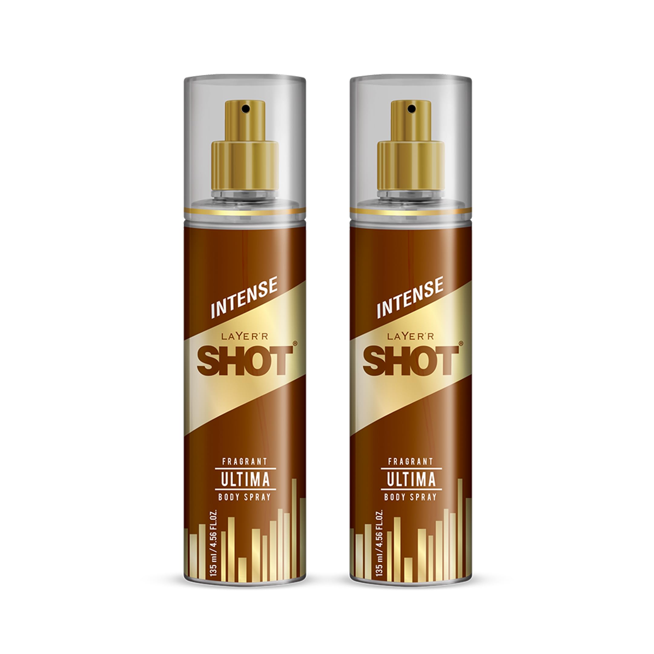 Layer’r Shot Gold Ultima Body Spray Combo for Men, 2×135ml | Premium Long-Lasting Fragrance with Bold Aldehydic, Floral & Leather Notes | Everyday Wear | Ideal Gift Option