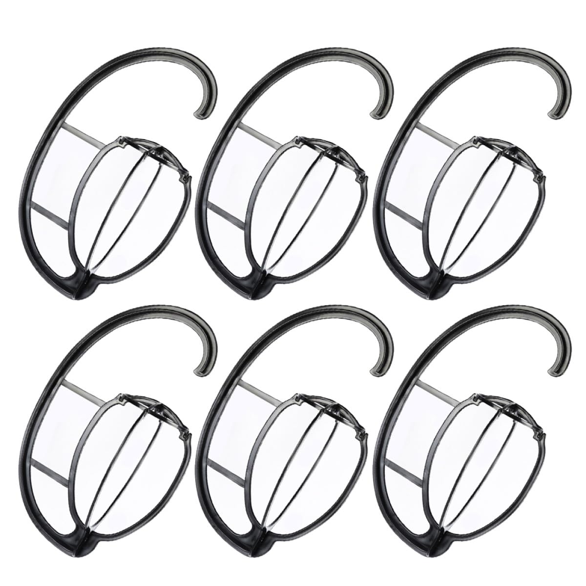 6pcs Detachable Wig Holder and Hanging Stand Set, Foldable Black Wig Display Rack for Styling and Drying, Hair Accessories Organizer for Travel and Home Use