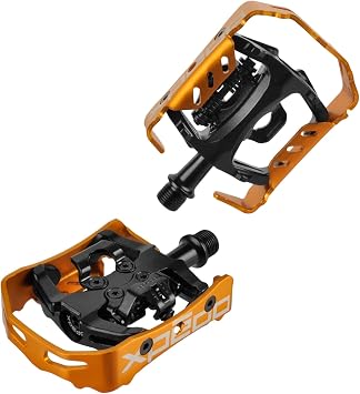 XPEDO Milo Dual-Sided Bicycling Pedals | Hybrid SPD Clipless & Flat Platform, Aluminum Body, Cromoly Spindle, 1 Sealed/1 DU Bearing