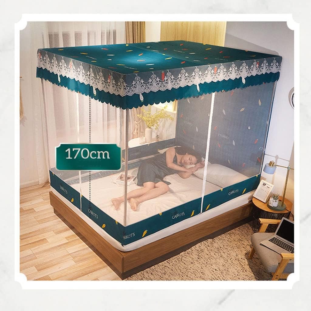Dormitory Mosquito Net Household Encryption Mosquito Net Cover Bed Canopy Universal Transparent Mosquito Screen (Color : Yellow, Size : 4 Foot Bed)