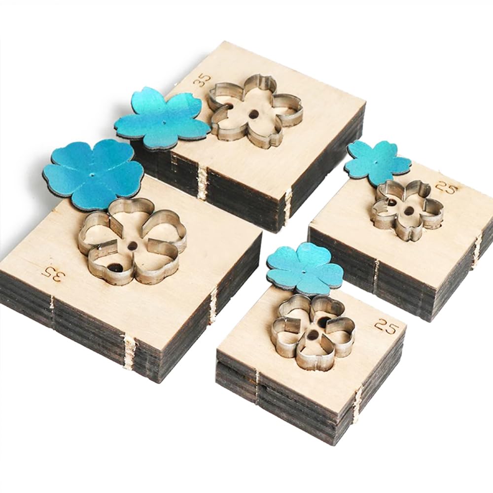 Leather Cutting Die,4 Pcs Flower Shape Leather Die Cutter Tool,Cutting Mold for DIY Crafts