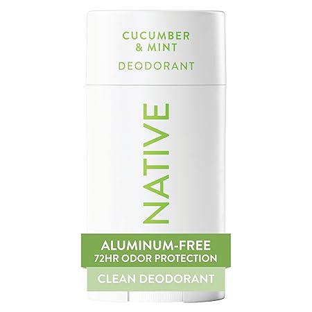 Native Deodorant - Unisex Natural Deodorant Roll On - Vegan, Gluten Free, Cruelty Free - Free Of Aluminum, Parabens & Sulfates - Born In The Usa - Cucumber & Mint,1 Count