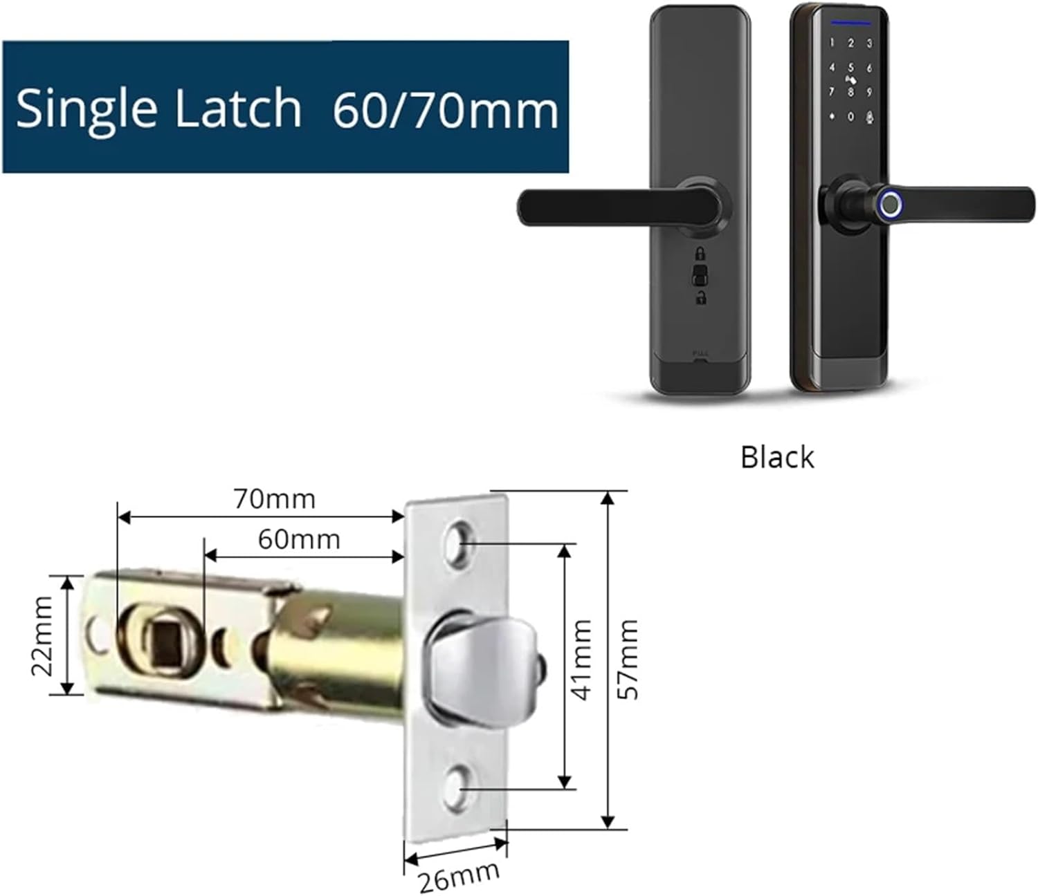 Fingerprint Door Lock Work with IC Card Key Password App Unlock with Doorbell Security Mechanical(Green Color)