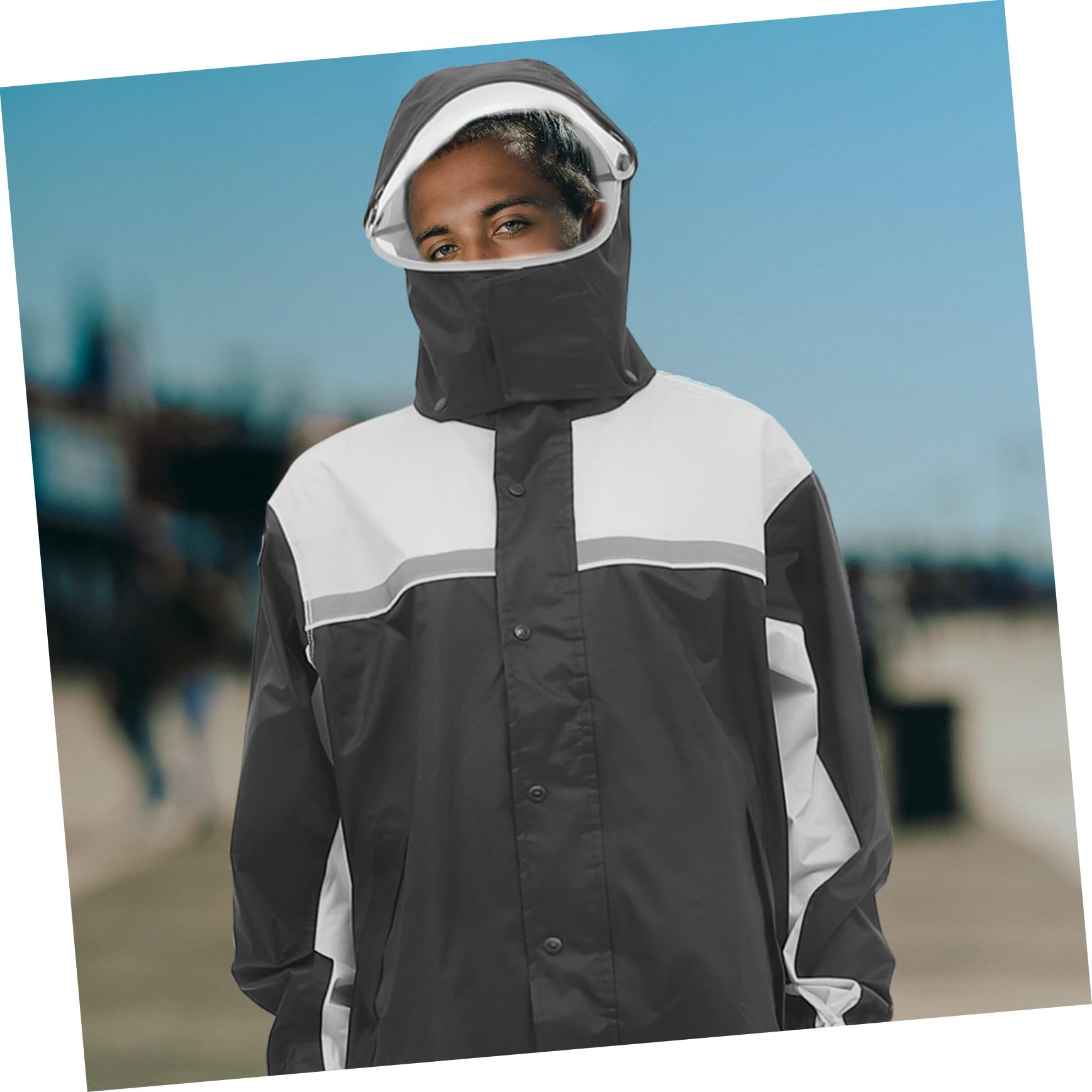 Motorrad Regenanzug Herren 2xl Schwarz Grau Winddicht Und Wasserabweisend Regenschutz Jacke Hose Outdoor Motorradbekleidung Für Herren Ganzjahres Schutz