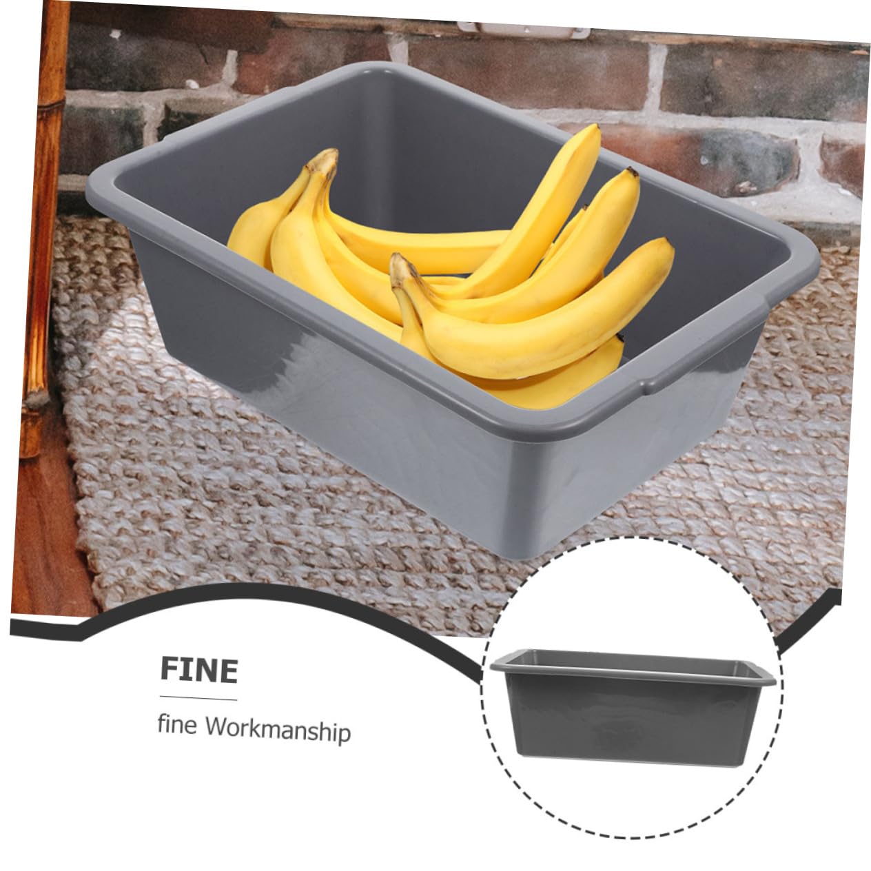 SECFOU Thickened Plastic Utility Bucket for Utensils Rectangular Drain Box Restaurant Large Capacity Kitchen Supply