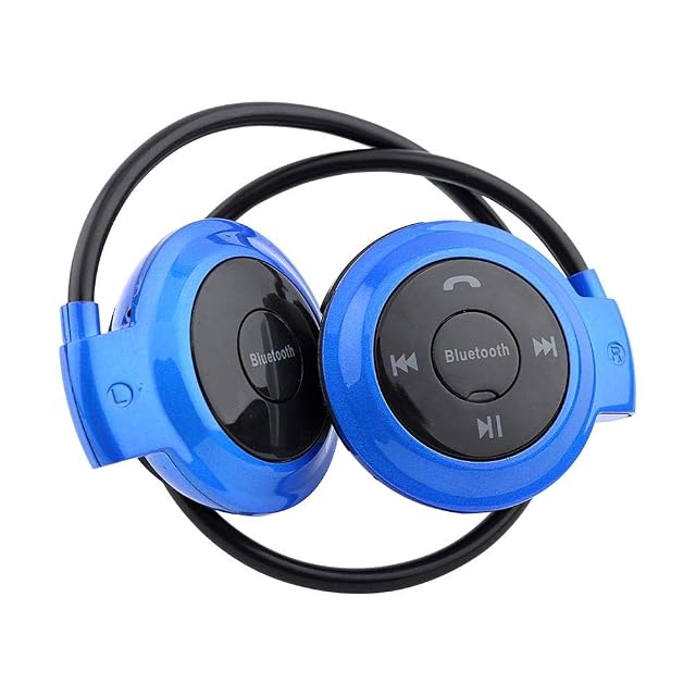 Pusokei Uniwersalne sportowe słuchawki Bluetooth bezprzewodowe z efektem basu i ergonomicznym wzornictwem do odtwarzania muzyki, połączeń i połączeń przychodzących. (niebieski)