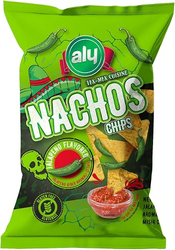 Aly Jalapeno Pepper Flavored Gluten Free Nachos Chips 225 Gr