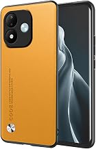 EASSGU Coque de téléphone professionnelle avec dos en similicuir pour Redmi Note 17 (6,99 pouces) - Jaune