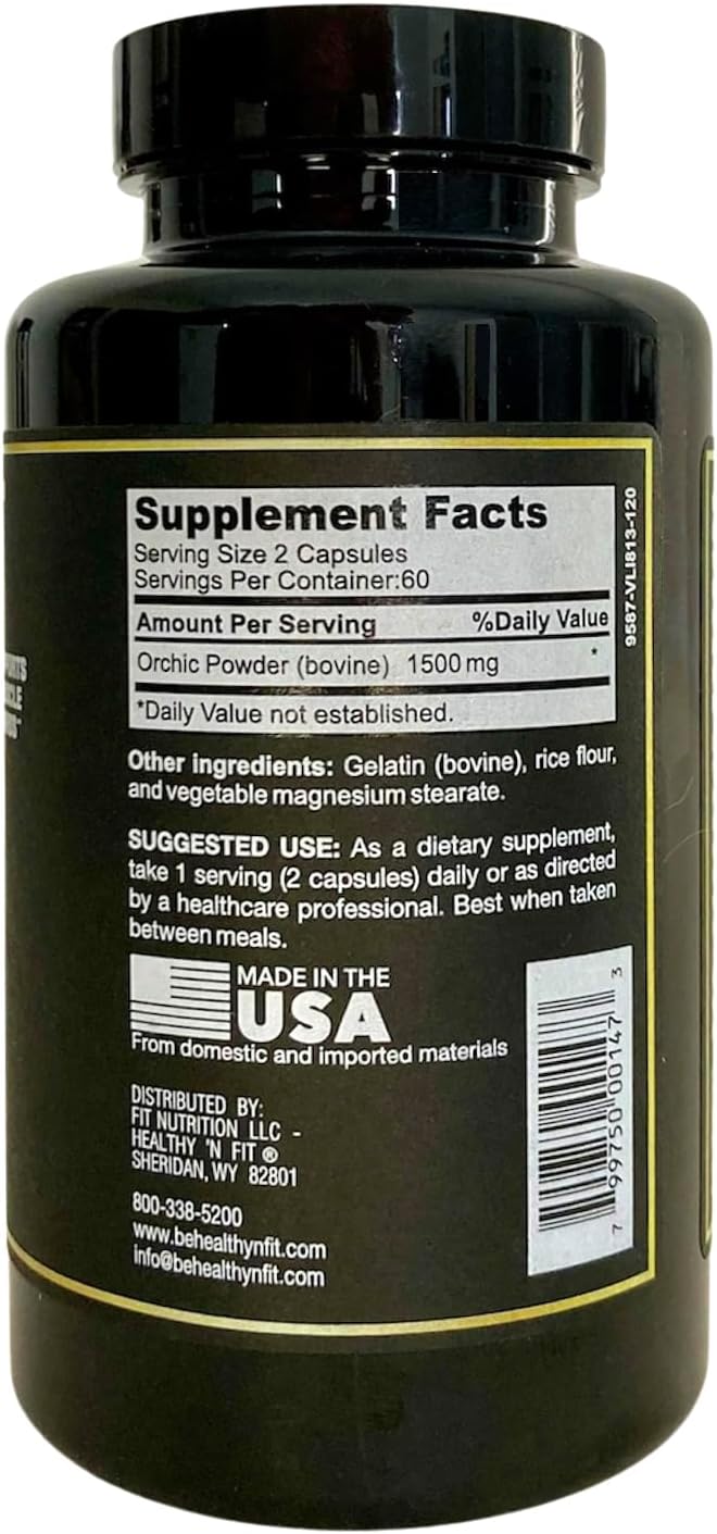 Healthy 'N Fit Raging Bull Mega Orchic - 120 Capsules (40 Day Supply) Premium Raw Orchic Glandular, Increase T Naturally - Image 3