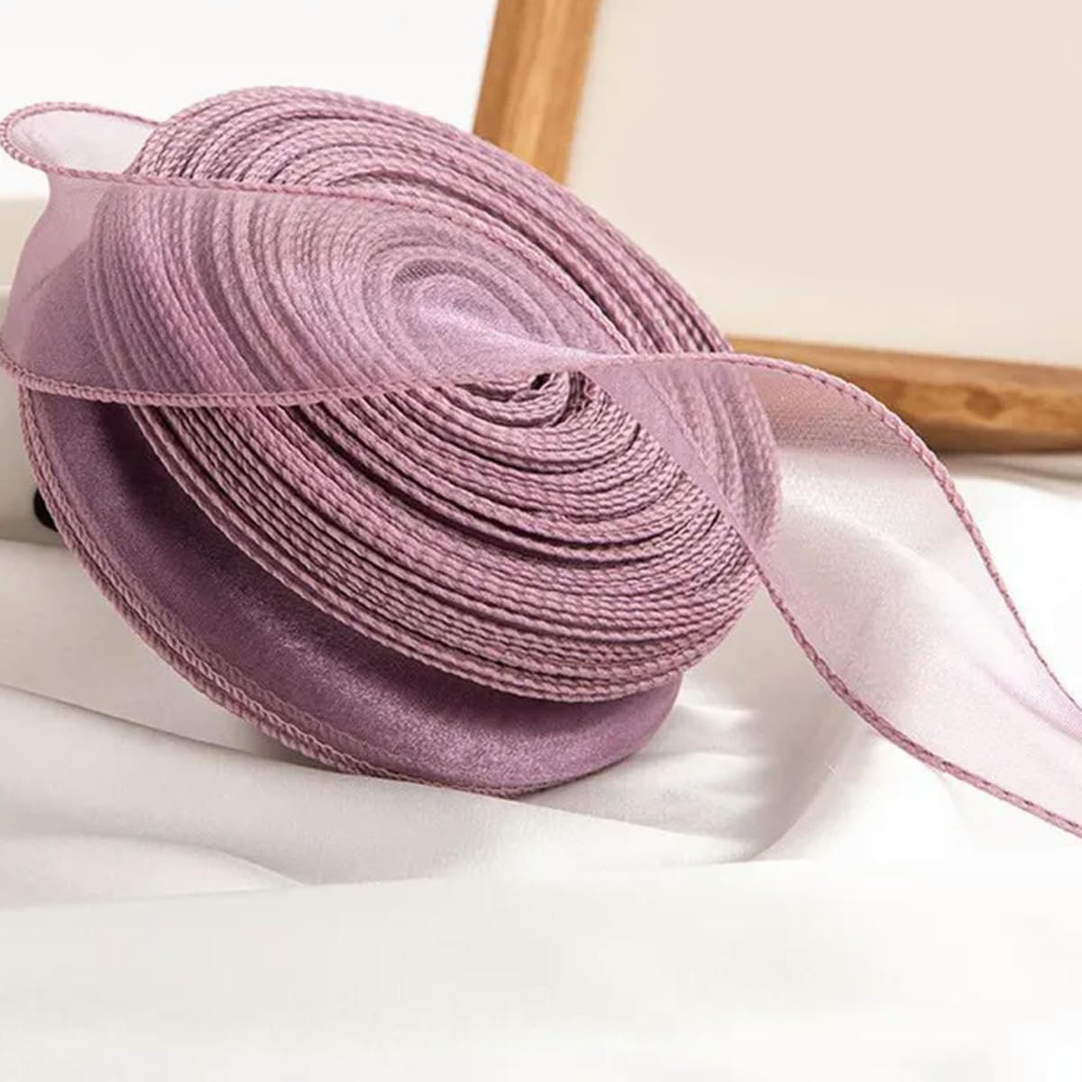 CIVIOOH 40mm 40 Yards Satin Ribbon Roll Bouquet Wrapping Lace Tulle Ribbons Wedding Decoration Organza