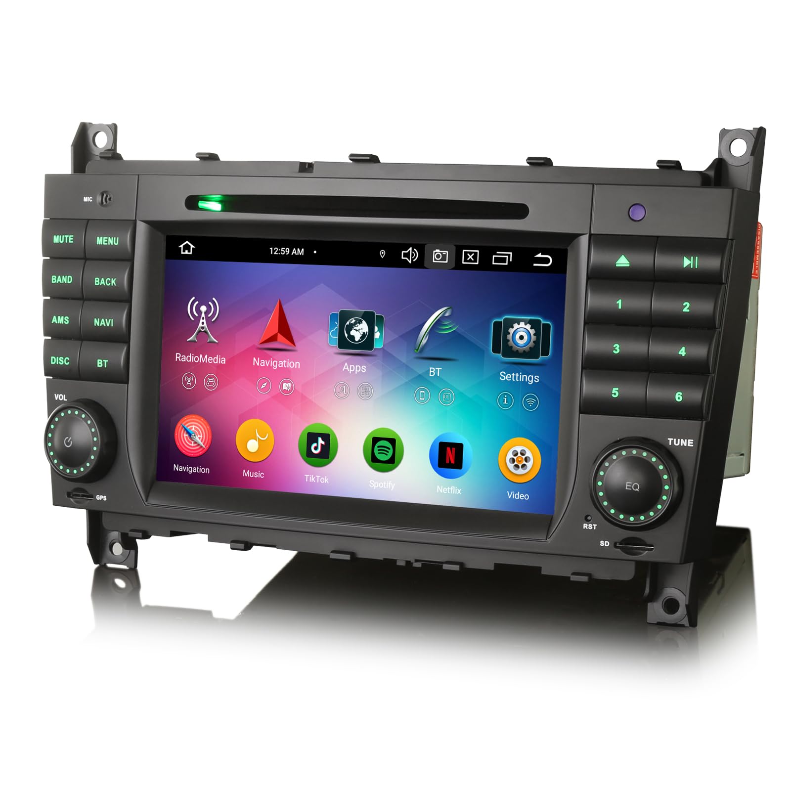 Erisin Android 16 4GB+64GB radio samochodowe Mercedes klasy C W203 klasy CLC W203