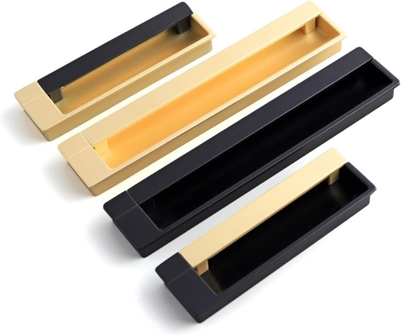 Concealed Handle Embedded Sliding Door Invisible Embedded Handle Hidden Drawer Groove Round Buckle Handle Flat Concealed Pull (Size : 7012 160 Copper Black)