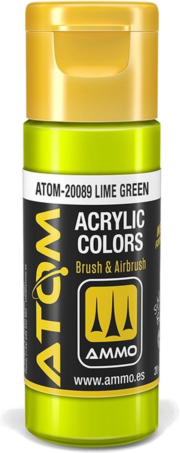 AMMO of Mig Jimenez S.L Atom: Lime Green Acrylic Paint 20ml Bottle