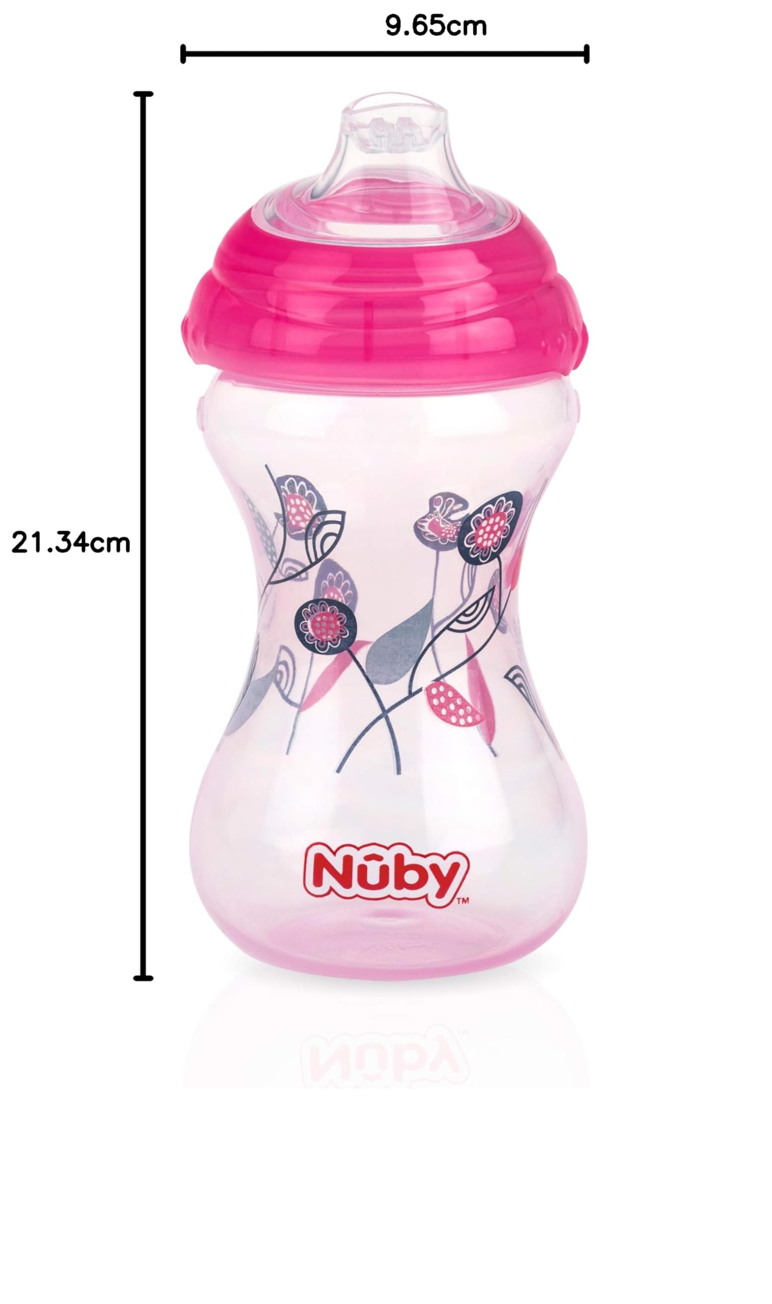 Nuby Polypropylen, kein Verschütten, Pinpoint, weicher Auslauf, Clik-It, Mädchen, 284 ml, 3 Stück