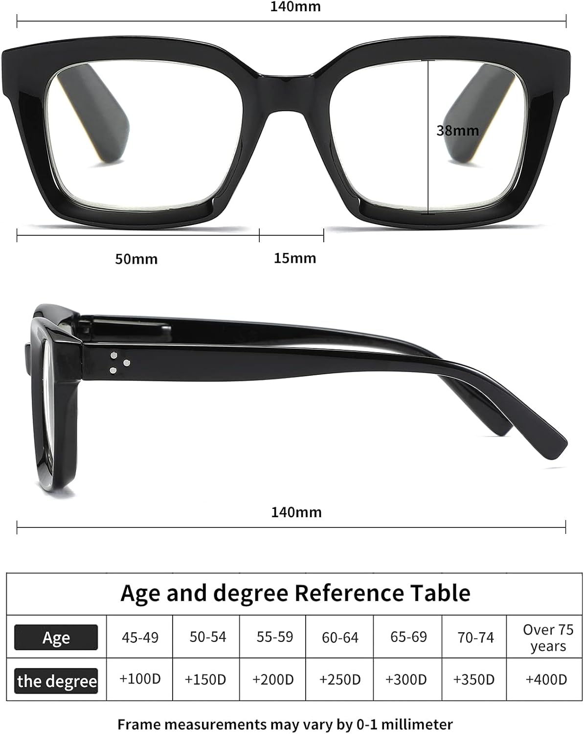 3 Pack Oversize Square Design Reading Glasses for Women, Blue Light Blocking Reader - Image 5