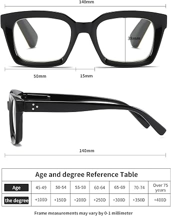 3 Pack Oversize Square Design Reading Glasses for Women, Blue Light Blocking Computer Reader