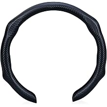 Matte Carbon Fiber Car Steering Wheel Covers Anti-Skid Protectors Interior Accessories Decoration 15 inch Universal Black