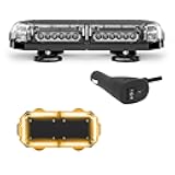K-Force Micro Elite 14 Mini LED Light Bar – 36 LEDs 108W Magnetic Roof Mount Emergency Strobe Light for Trucks, Plows & Cars (Amber/Amber)