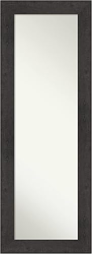 Amanti Art Espejo de pared para puerta, espejo de longitud completa (53.5 x 19.5 pulgadas), espejo de cuerpo completo con tablones rústicos de Char