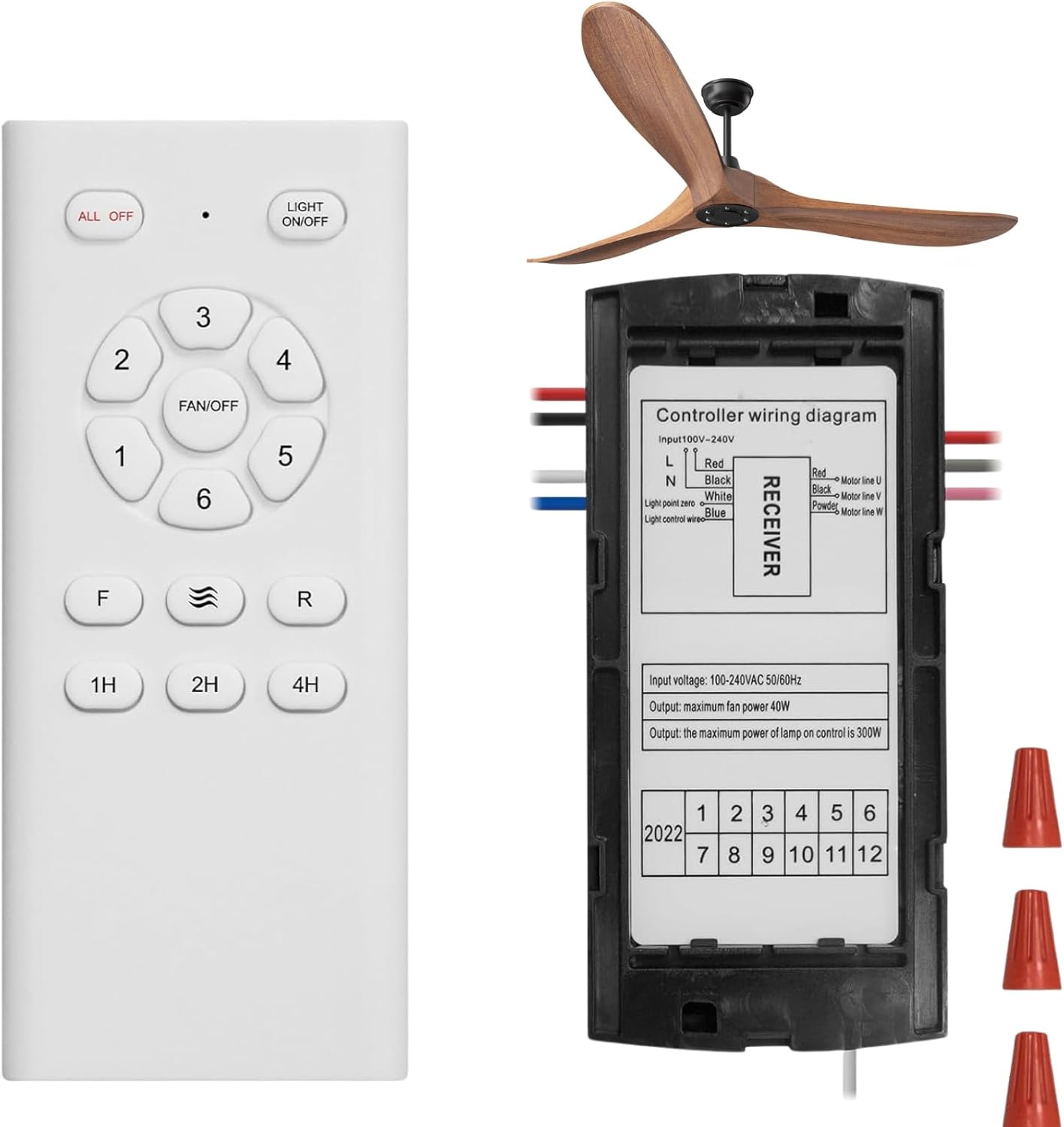 Ceiling Fan Light Remote Control Kit with Small Receiver – Ceiling Fan Speed, Timer & Light Control