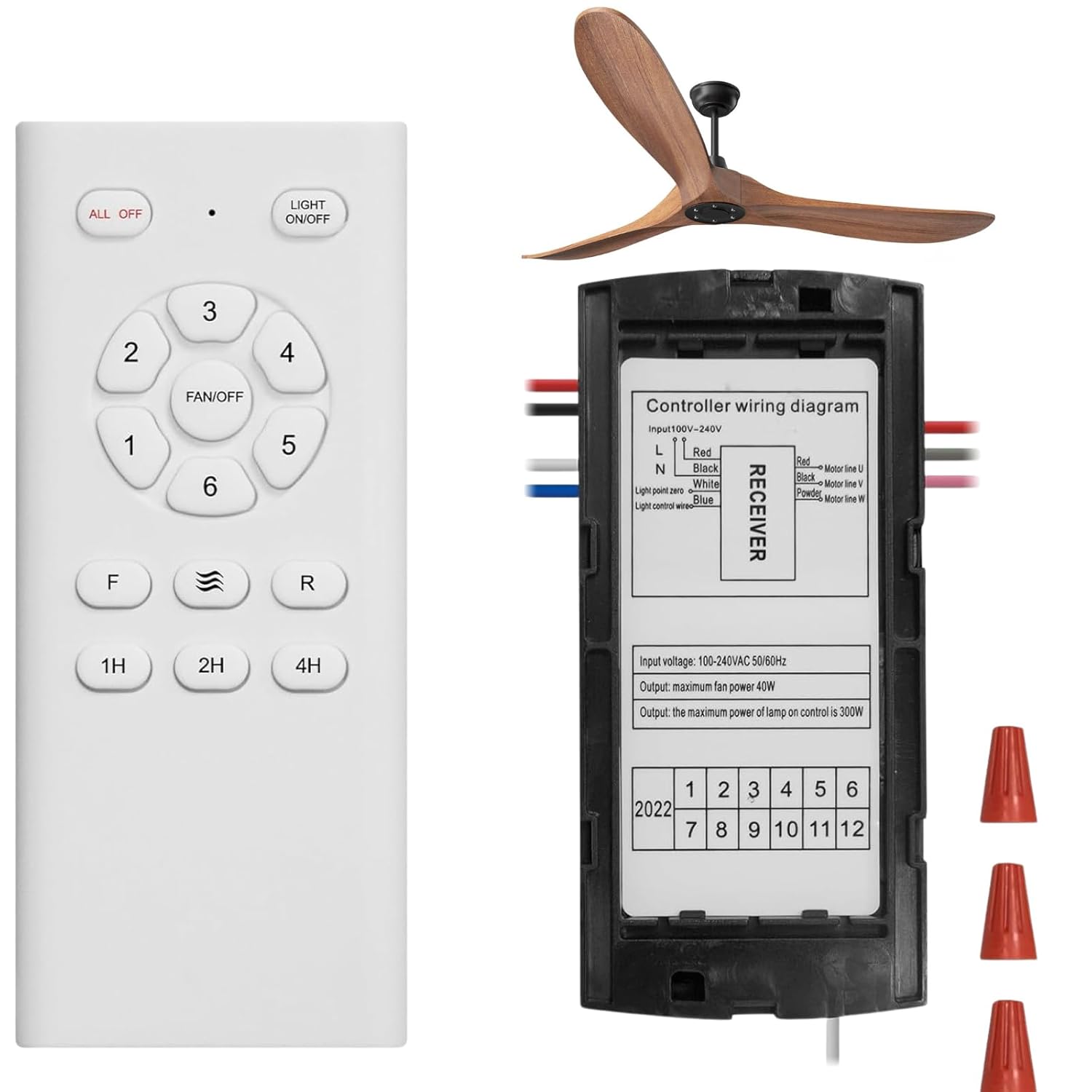 Smart Fan Switch Ceiling Fan and Light Remote Control Kit, Controller Compatible with Ceilingfan Light Remote Control