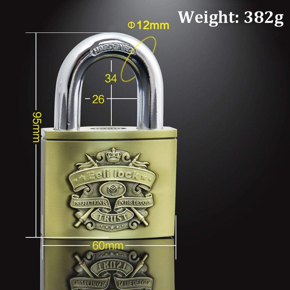 Keyed Padlocks Padlock with 4 Keys, Waterproof, Rust-Proof and Tamper-Proof Outdoor Door Lock, Width 2.4in, 60x95mm