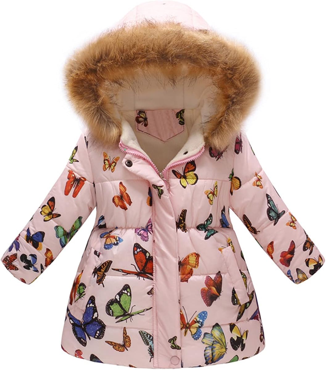 Girl's Winter Waterproof Warm Long Coat,Kids Puffer Jacket Snow Outerwear Parka,Removable Hood