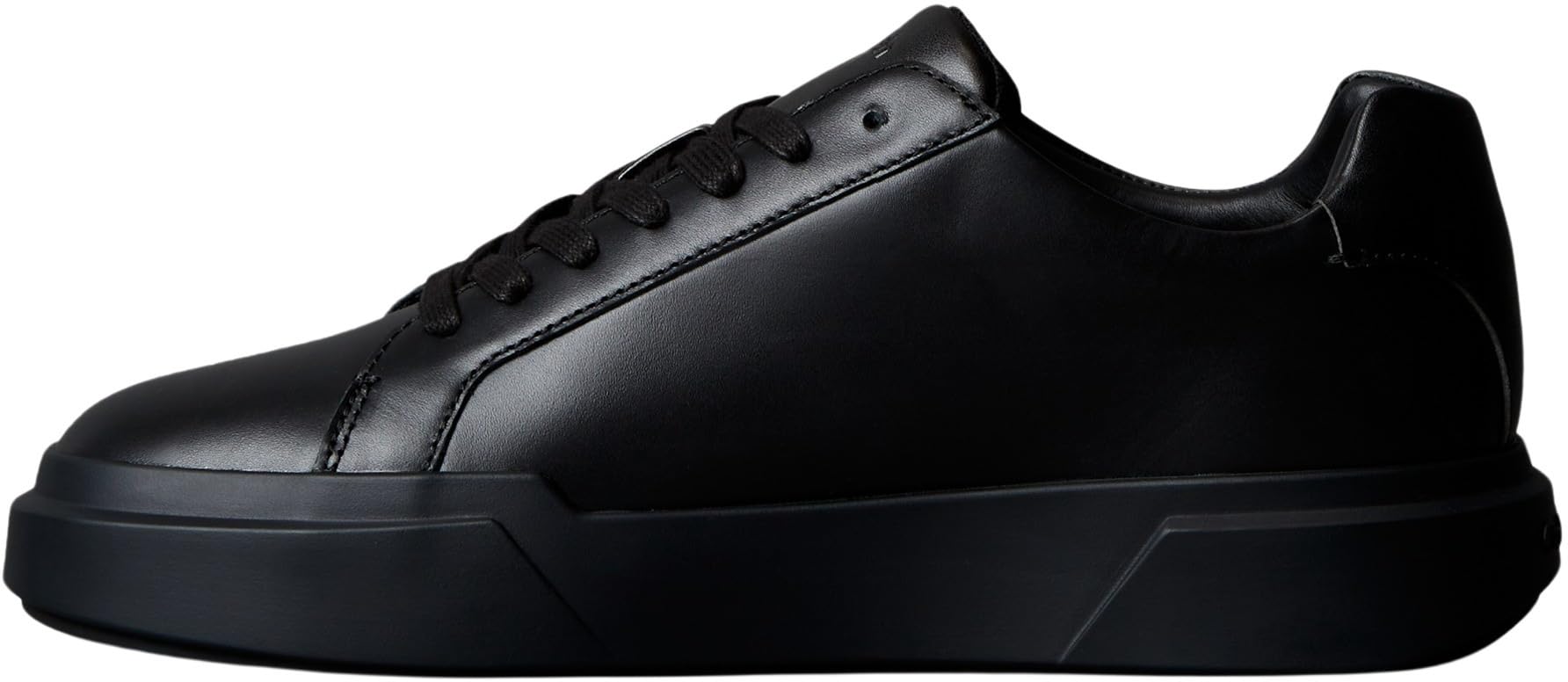 Calvin Klein Men’s Chunky Lace-up Leather Cupsole Trainers, Black (Triple Black), 11