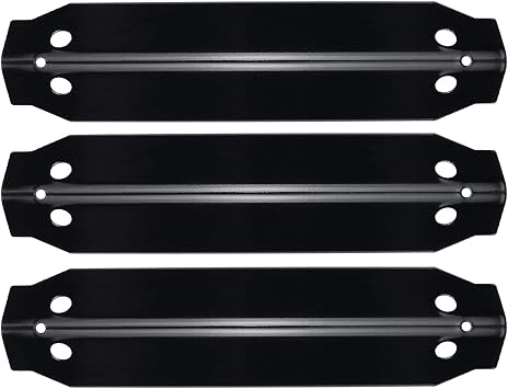 Uniflasy Grill Heat Shield Tent Replacement for Dyna-Glo 3-Burner Cart Propane DGC310CNP-D DGC310RNP-D DGC310BNP-D DGB305CNP DGB313CNP Porcelain Steel Heat Plate Flame Tamer Parts, 3 Pack
