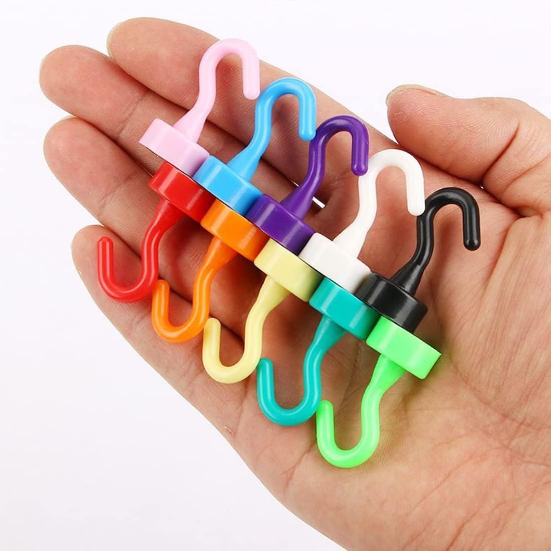 BeyondNice 10Pack Colorful Magnetic Hooks, Heavy Duty Magnet Hooks for Refrigerators,Magnetic Hook for Hanging, Keys, Lockers, Home, Office, Classroom