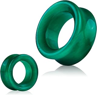 2Pcs 14-25mm Glass Ear Gauges Tunnels, Double Flared Solid Plugs, Hypoallergenic Ear Stretchers, Expander Piercing Jewelry for Women Men, Cats Eye