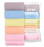 Vnoss Microfiber Gym Towels - Quick Dry, Highly Absorbing, Odor-Free, for Women & Men - Gym Towel for Hot Yoga, Tennis, Working Out, Camping, Set of 5 Pastel (Pastel Colors, 5Pack - 16 * 27Inch)