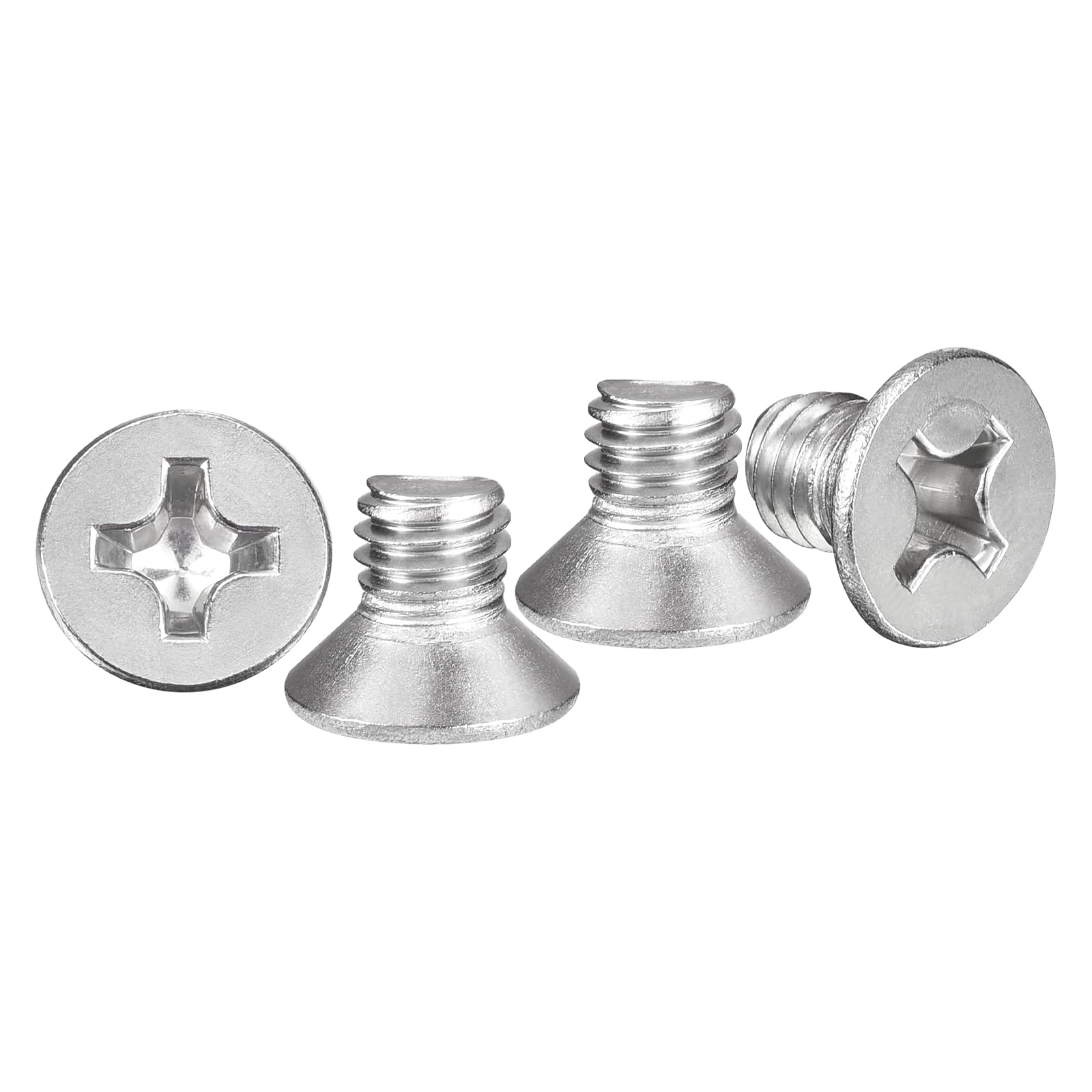 METALLIXITY Phillips Flat Head Machine Screws Bolts (M6-1x8) 30Pcs, Stainless Steel 304 Countersunk Cross Screws - for Household Indoor Maintenance Installment DIY, Silver โ image 1