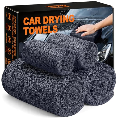 Bolant 4 Pack Microfiber Towels for Cars, Twisted Loop Car Drying Towel(24